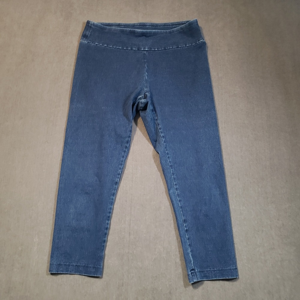 Pure Jill Indigo Leggings Womens S Blue Stretch Pull On Cropped Denim Knit Pants